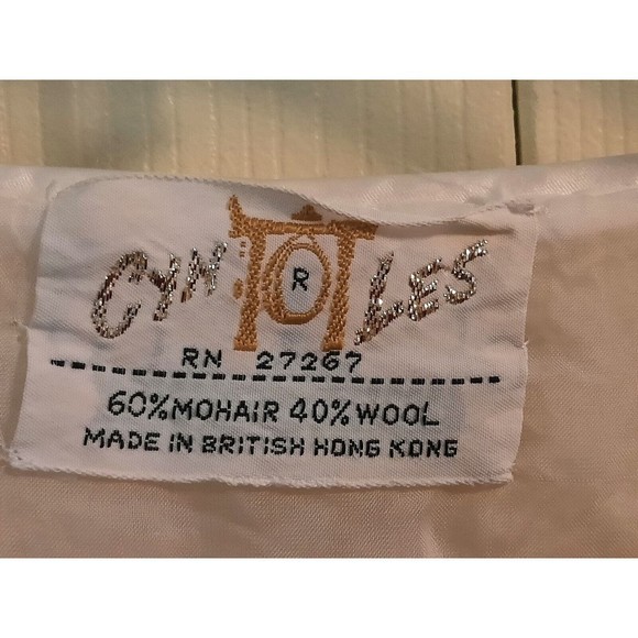 Vtg Ladies 1950’s Cyn-Les Sm Wool Mohair Satin Trim Cardigan British Hong Kong - Picture 3 of 8